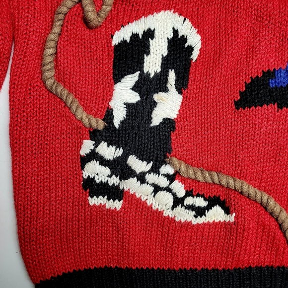 Vintage 80/90s Kenny Rogers Miller's Harness West Sweater Western Cowgirl Medium - Picture 5 of 8